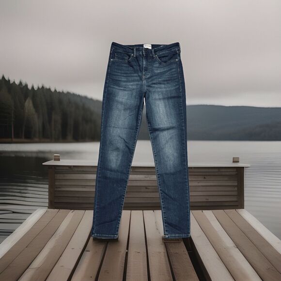 Frayed High Rise Skinny Jeans 30 (30 x 28) Dark Wash Blue Stretch Womens Denim - Picture 1 of 11